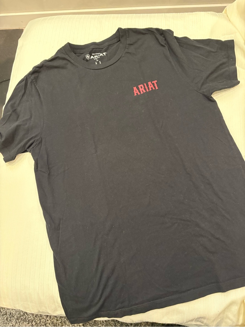 Ariat Black Short Sleeve Tee with Red Chest Logo
